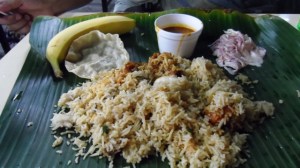 Chicken Biryani Meal at a Indian Cafeteria near Tekka Market.  5 SGD , good for 2