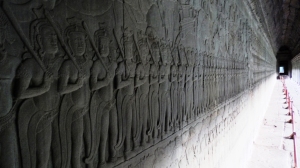 Carved Frescos depicting the life and struggles of the Khmer Kings during the early days