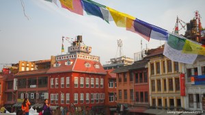 Downtown Kathmandu . the nice side of the city surrounding boudanath stuppa