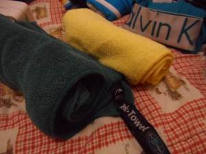 quick dry gym towel 12" x 24"  , and a quick dry face towel.