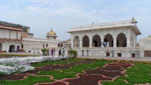 Intricate Gardens of the Red Fort Palace, Agra