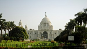 The British colonial  inspired Victoria Hall  in downtown Kolkata. 